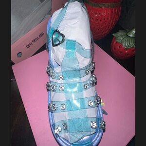 Dolls Kill Turquoise Glitter Sandals